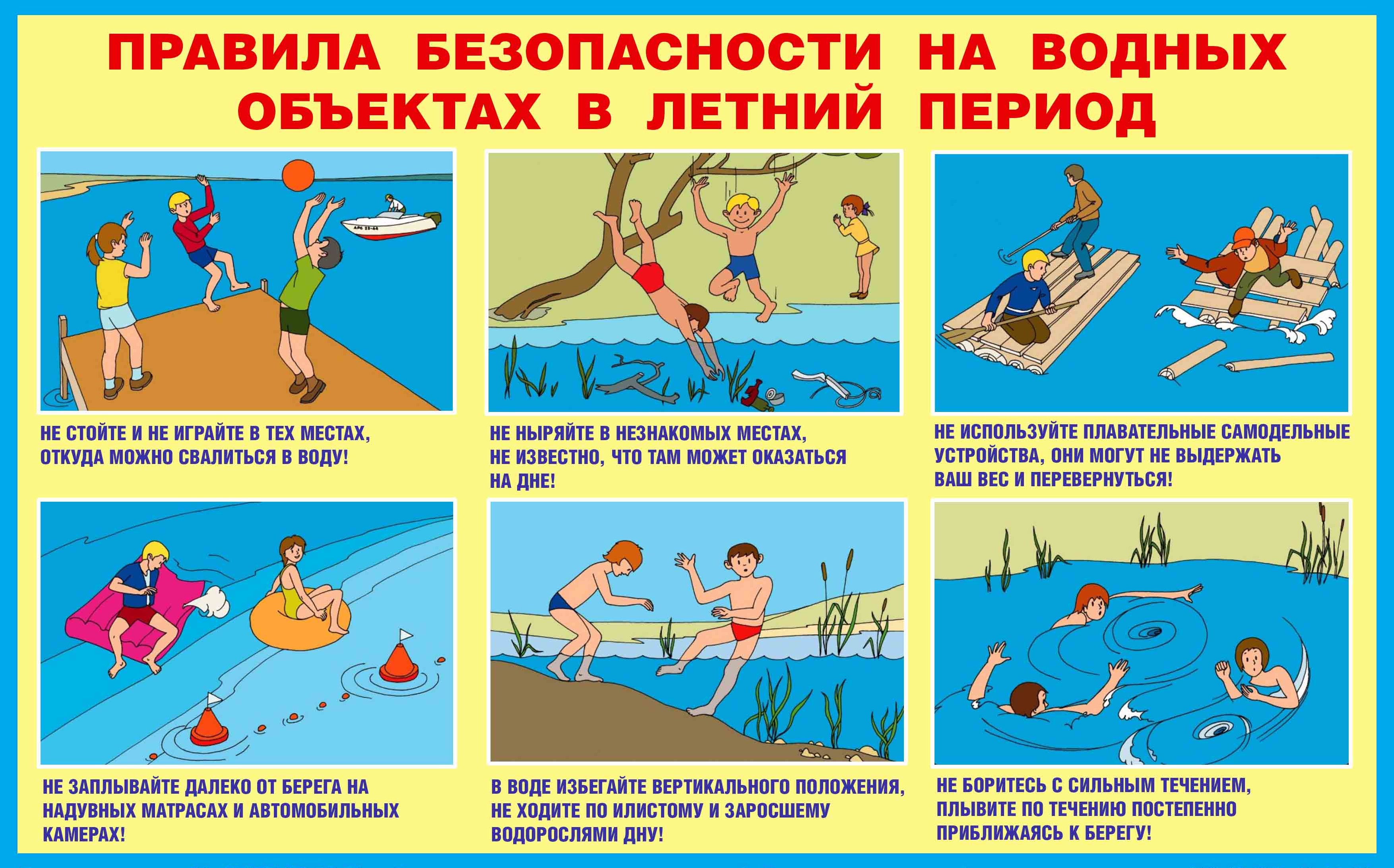 правила поведения на водных объектах в летний период.